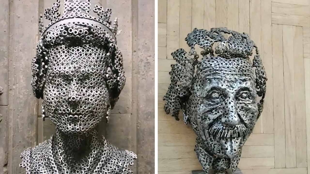 Incredible Artwork Made Out Of Hex Nuts