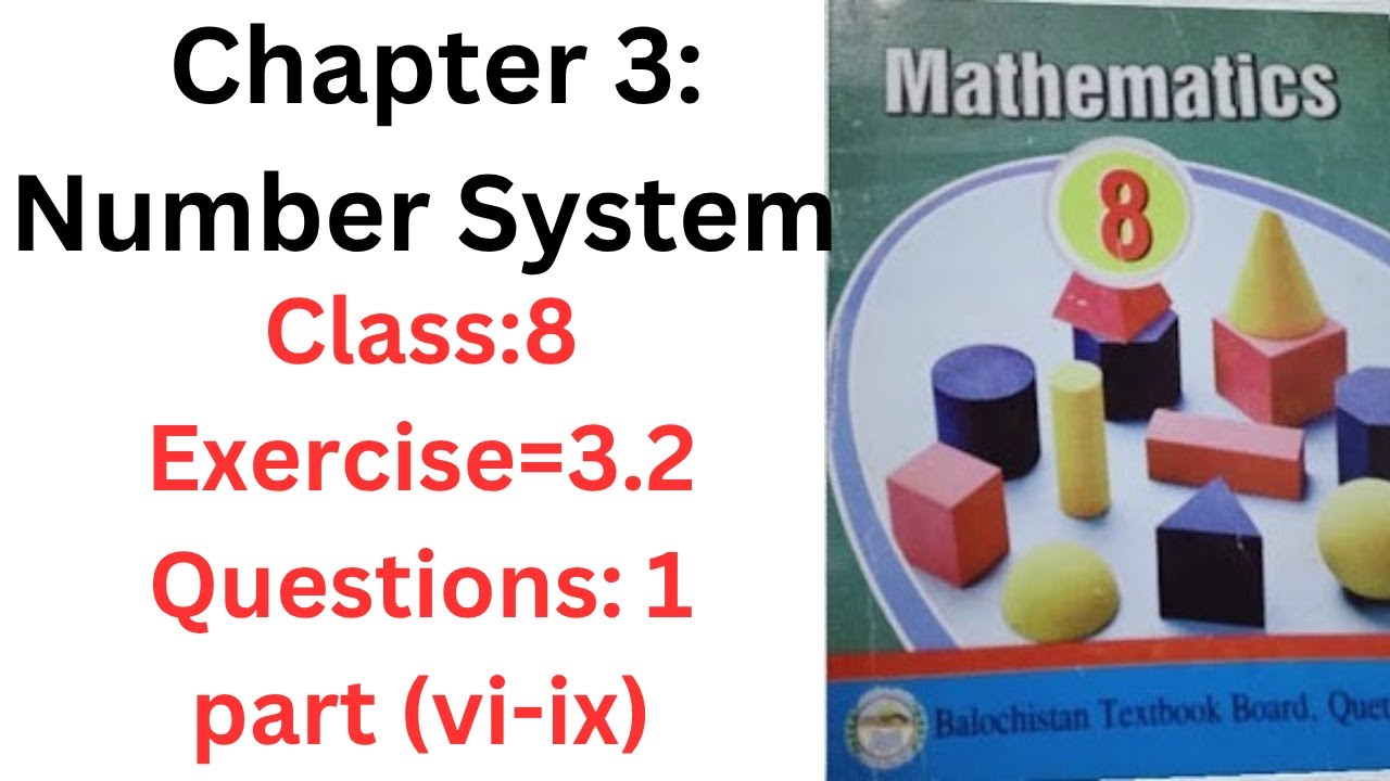 Class 8th mathematics exercise=3•2, Question 1(vi-ix)|8th class maths Balochistan board