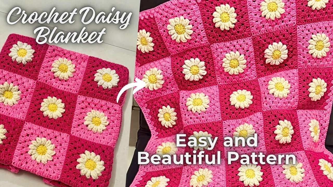 🌼Crochet Daisy Flower Baby Blanket | Crosia se Baby Blanket kaise banaen