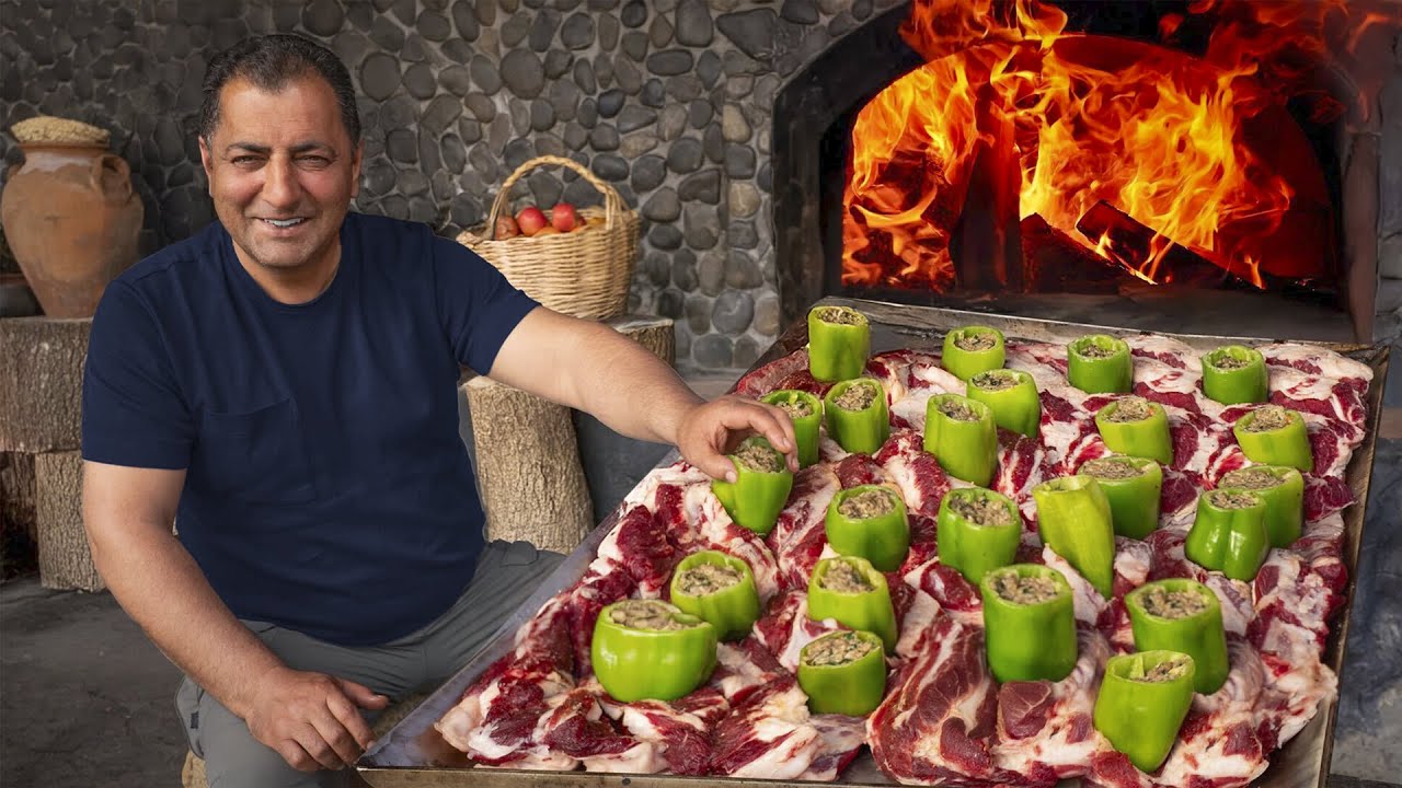 ضلوع لحم بقري طازجة مع فلفل مشوي في الفرن – وصفة سهلة ولذيذة