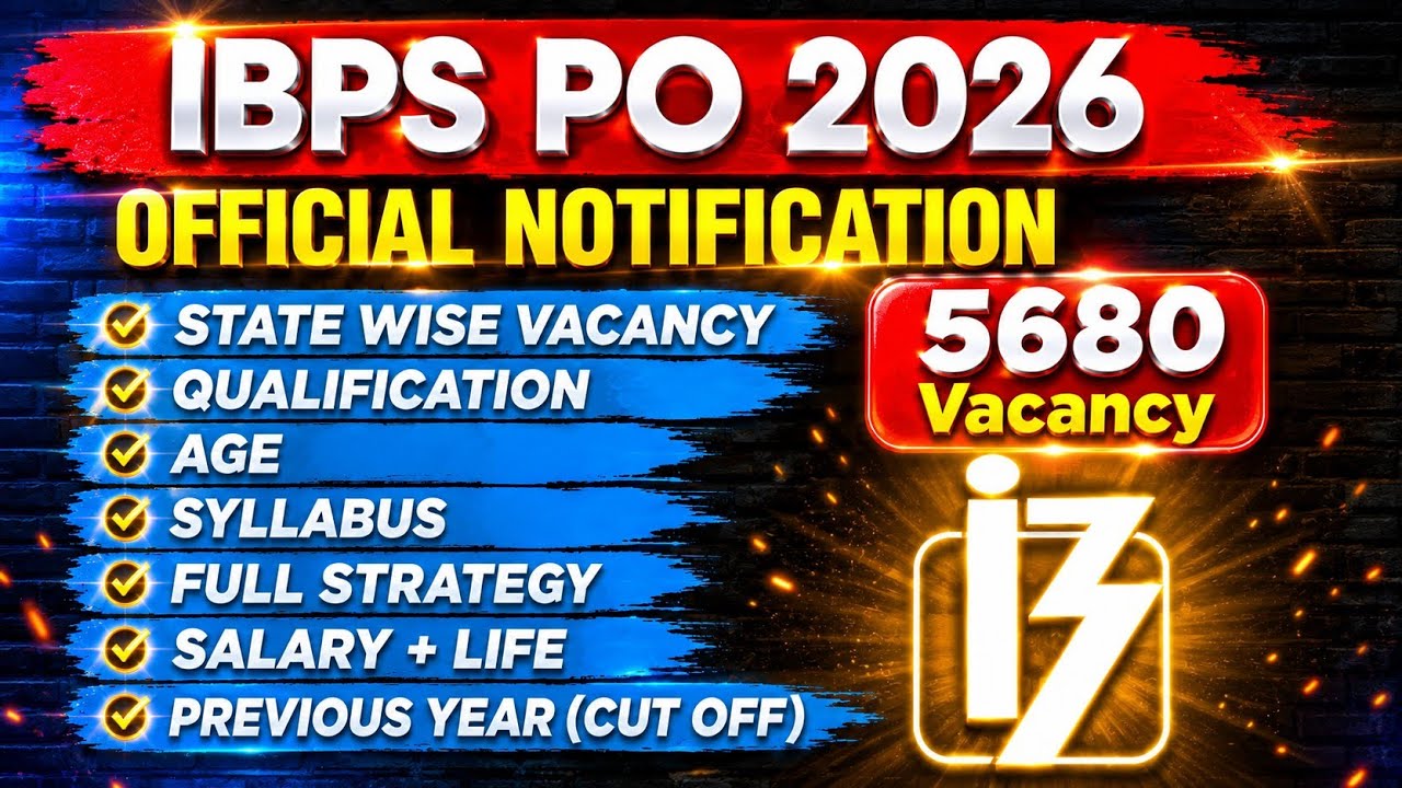 🚨IBPS PO Notification 2026 | IBPS PO Form Fill | 5680 Vacancy 😱 85k Salary | Graduate Freshers Apply