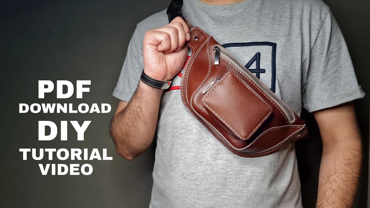 PDF Pattern⭕️Leather fanny pack😎Tutorial😊Only 2.5 foot leather⭕️آموزش و الگو کیف کمری