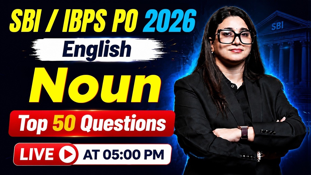 IBPS / SBI PO 2026 | Noun in English Grammar | Top 50 Questions | English by Rubaika Ma'am
