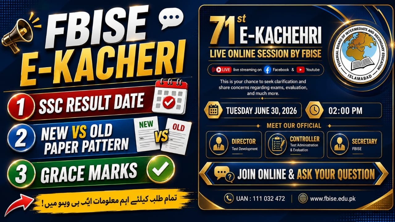 FBISE E-Kachehri 2026 | SSC Result Date, Grace Marks & New Paper Pattern Explained