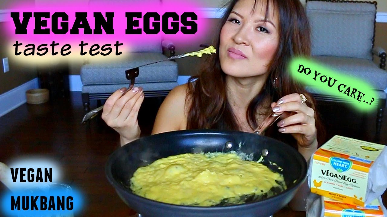 VEGAN EGGS TASTE TEST • MUKBANG