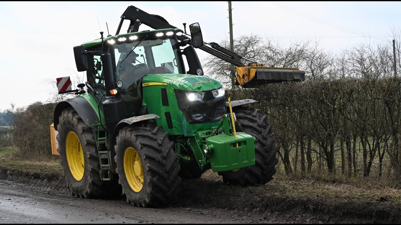 Hedge Cutting with John Deere 6250R and McConnel Trimmer - Hedge Cutting 2023