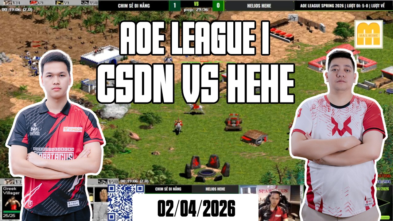 Chim Sẻ Đi Nắng vs HeHe | V&ograve;ng 5 | AoE League Spring 2026 #aoe #chimsedinang