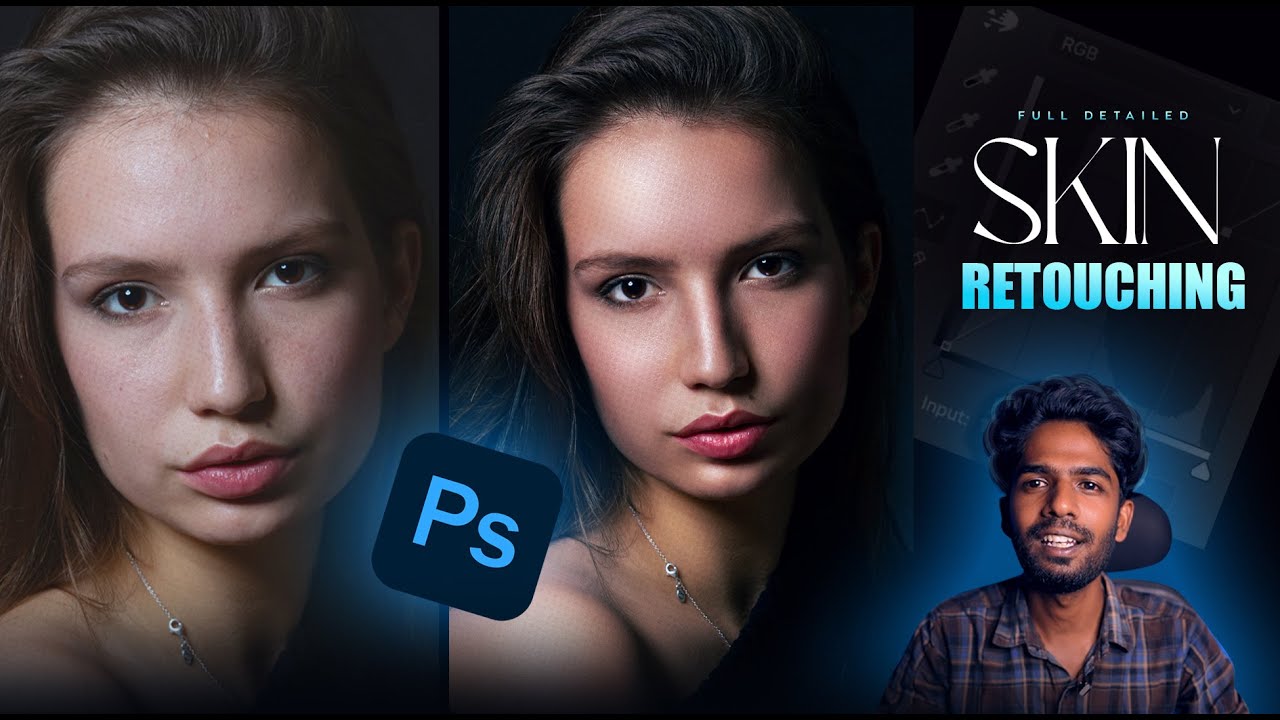 professional SKIN Reetouching || tamil photoshop tutorial || think pro || colour grading