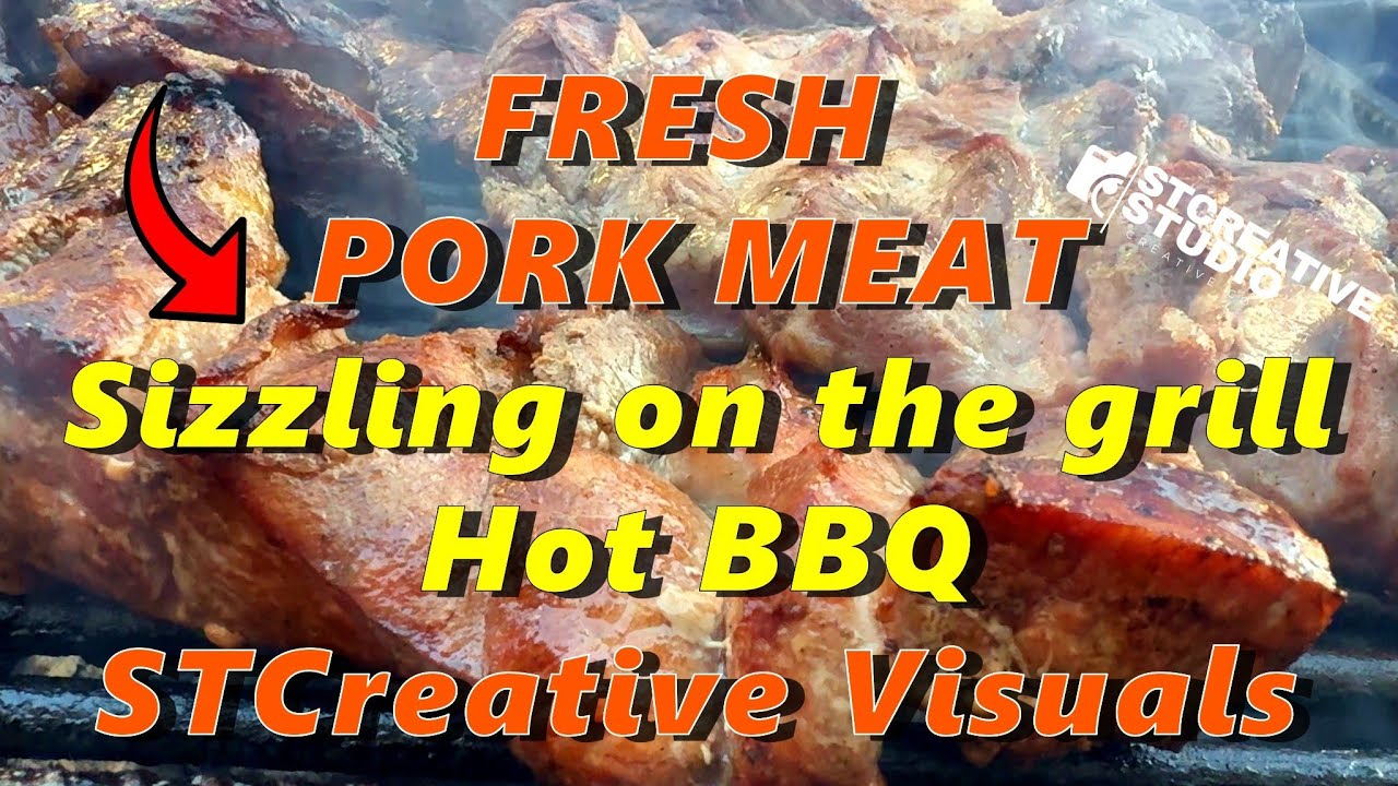 Fresh Pork Meat sizzling on the grill I 1 Hour of BBQ ASMR VIDEO