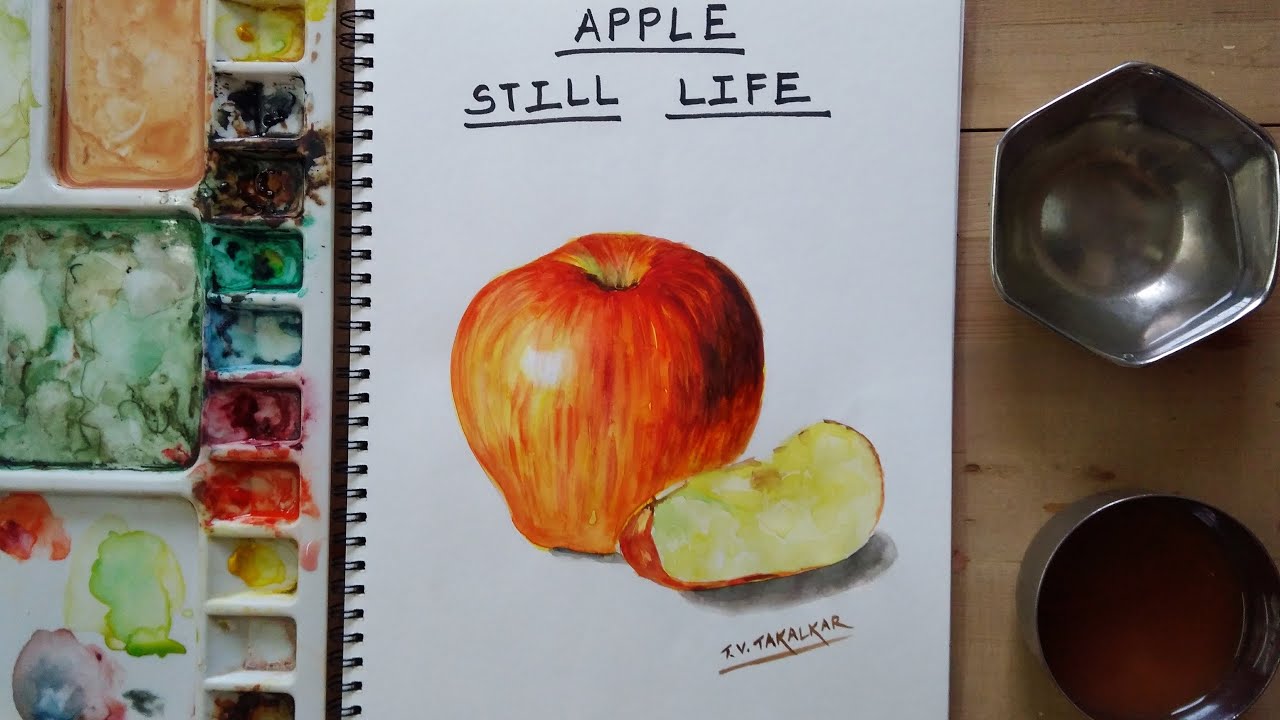Still Life #01 | Apple Still Life Painting Watercolor Still Life Watercolor Painting