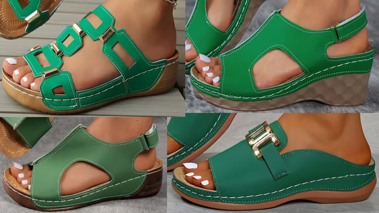 2026 TOP COMFORTABLE TRENDY PRETTY GREEN SANDALS DESIGNS FOR WOMEN LATEST DAILY WEAR GREEN FOOTWEAR