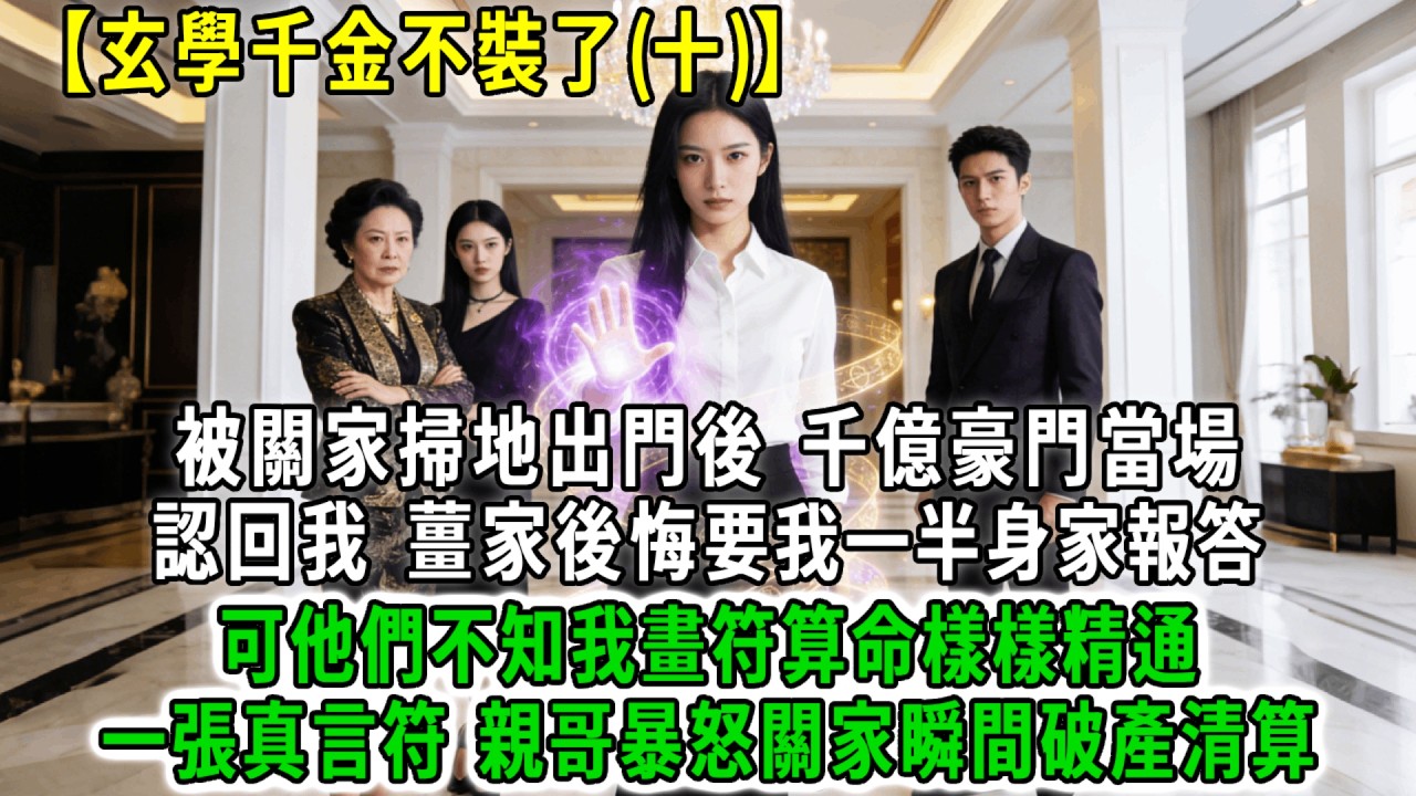 玄學千金不裝了(十)剛幫真千金擋下大劫回家，就被養母扔出行李咒罵:｢你就是個養不熟的賠錢貨｣真千金還搶走家傳手鐲炫耀，我冷笑:｢這鐲子你的命格留不住｣隔天真千金哭著上門求我救命！#荷上清風 #爽文
