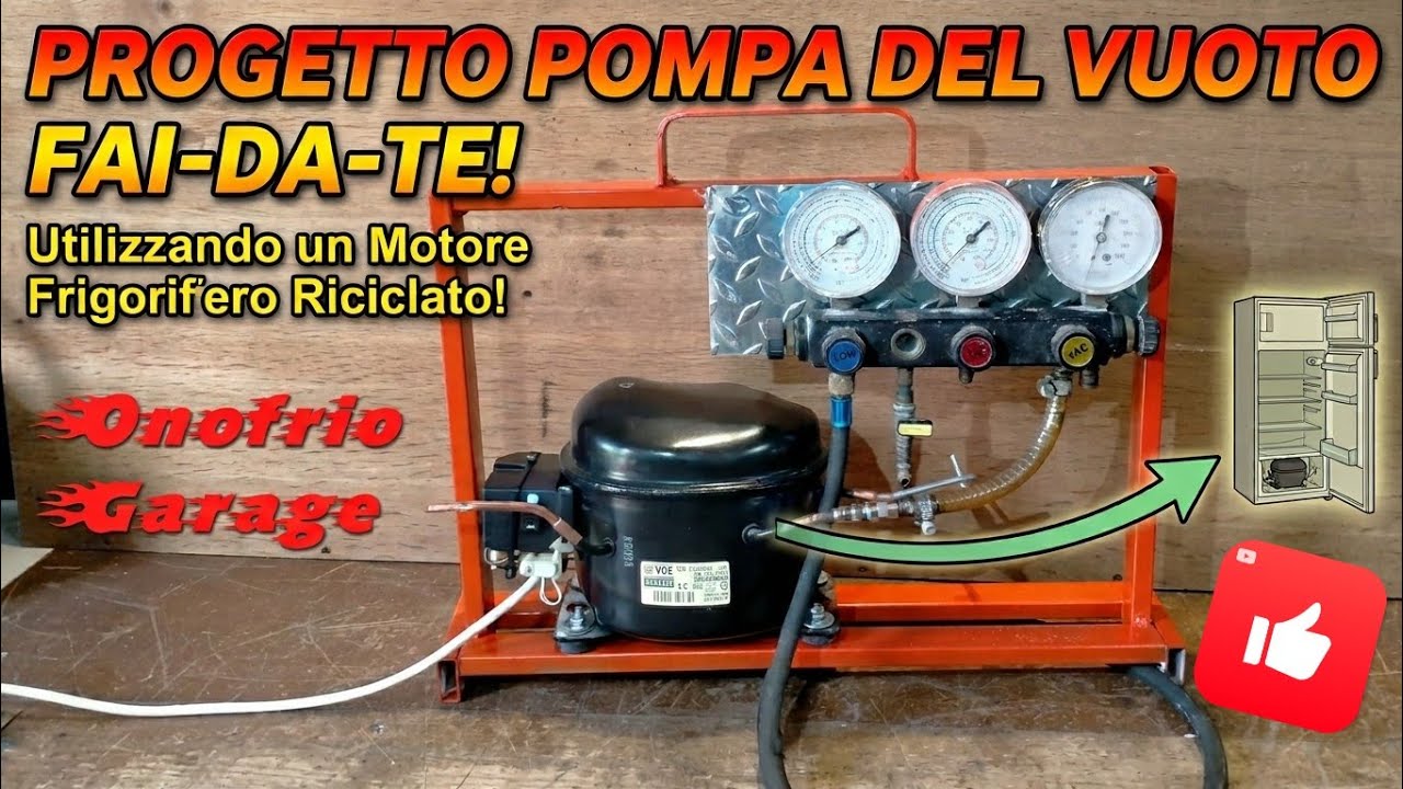 Pompa del vuoto fai da te per condizionatori con motore di frigorifero