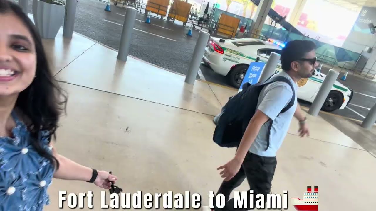 Fort Lauderdale to Miami🚢🚗⛱️Parin Umang ke Sath❤️#couple #day127 