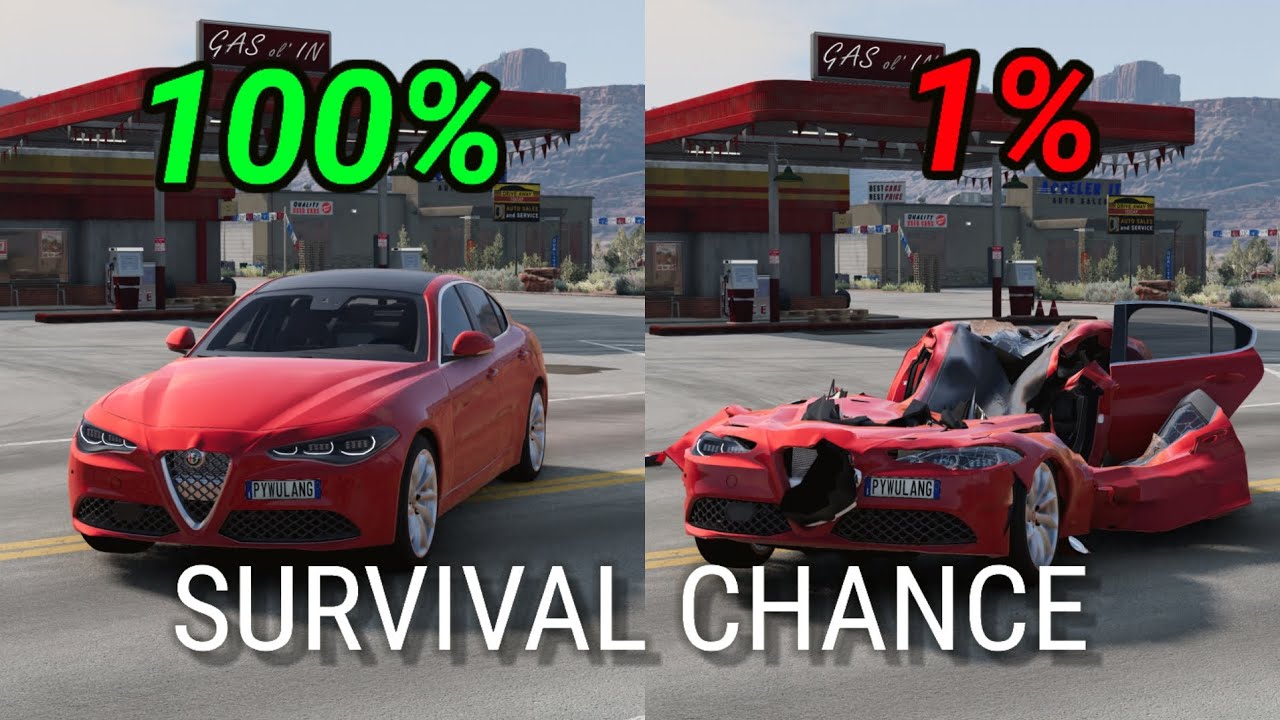 Realistic Survival Chance Crashes #05 - BeamNG Drive | PywulangBng