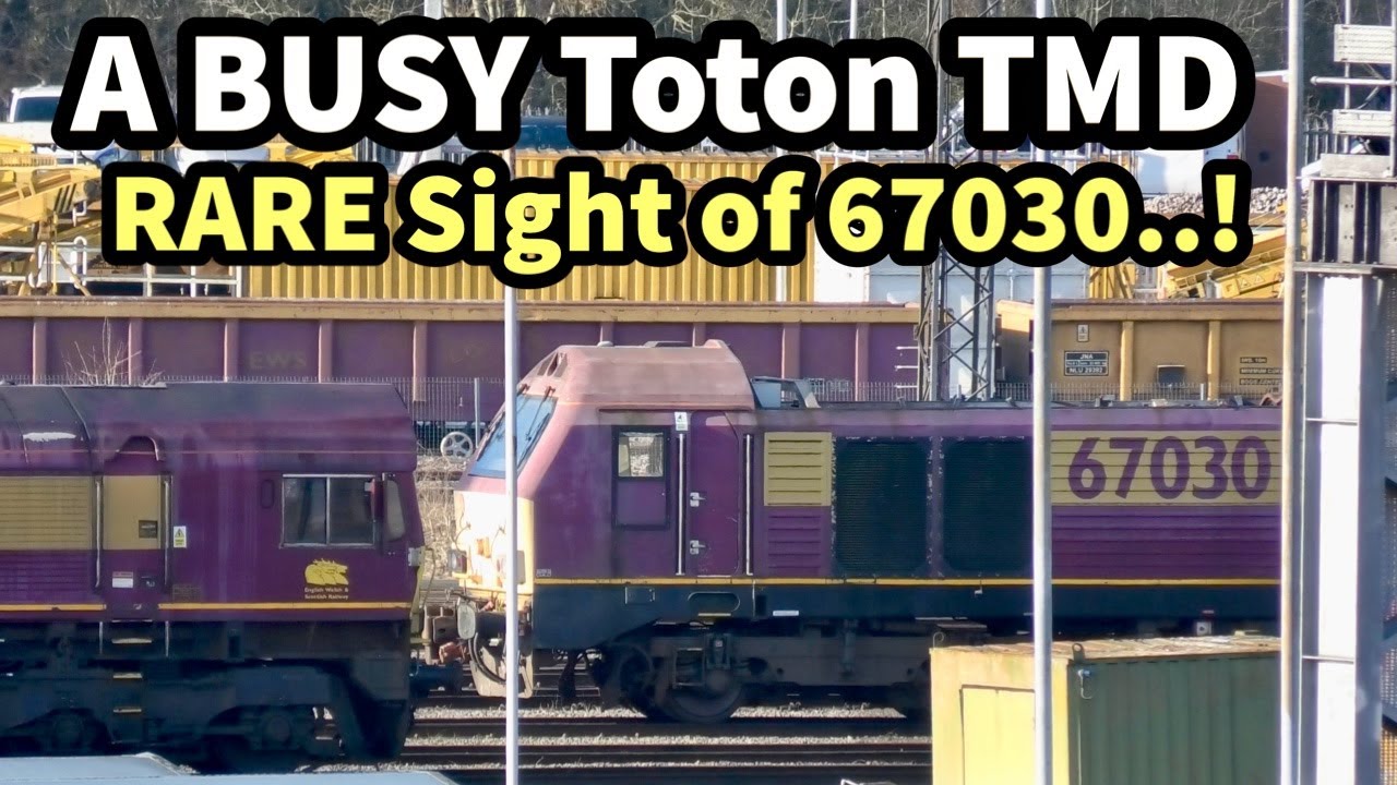 A BUSY Toton TMD - With a TOP-LESS 67030, 66657 & 66658 plus TRIPLE pass of GBRF SPECIAL Liveries!