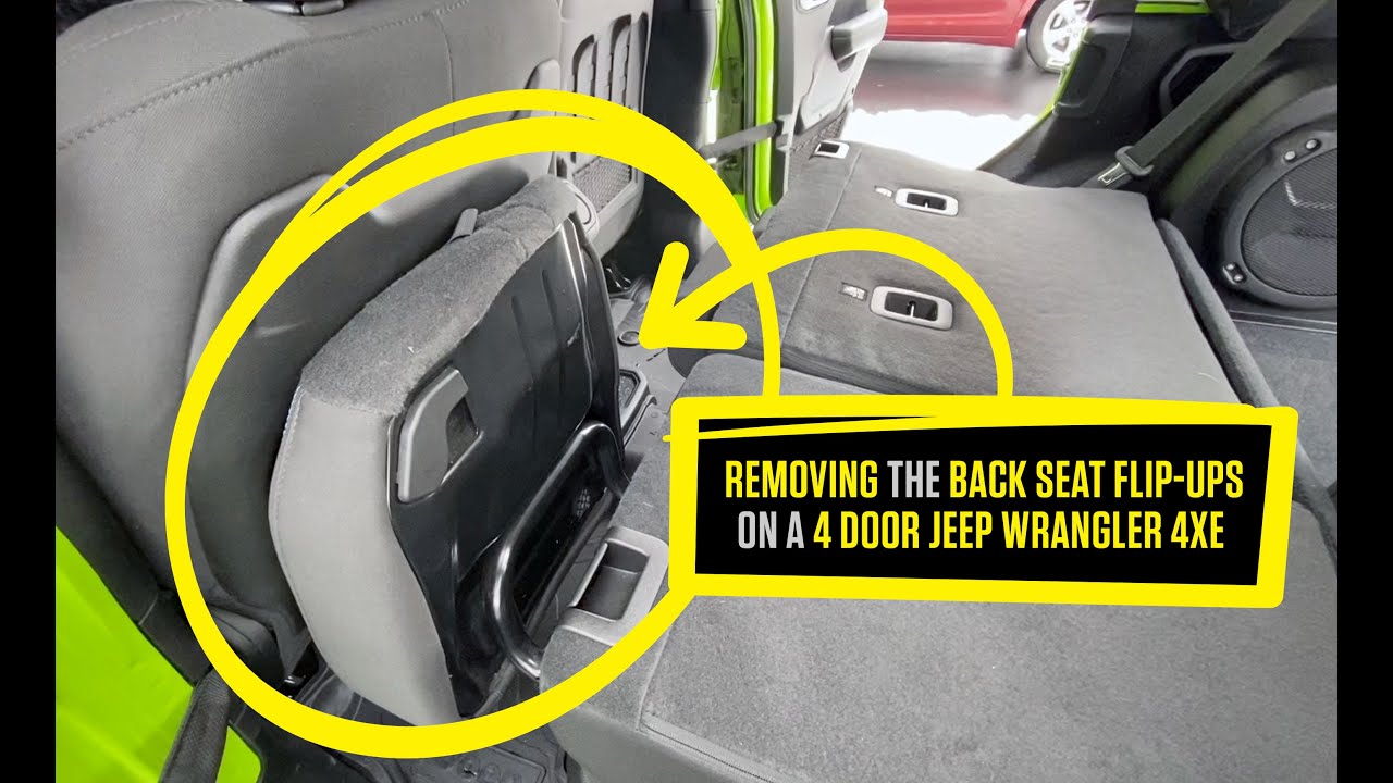 Back Seat Flip-up Removal of a 4-Door Jeep Wrangler 4xe