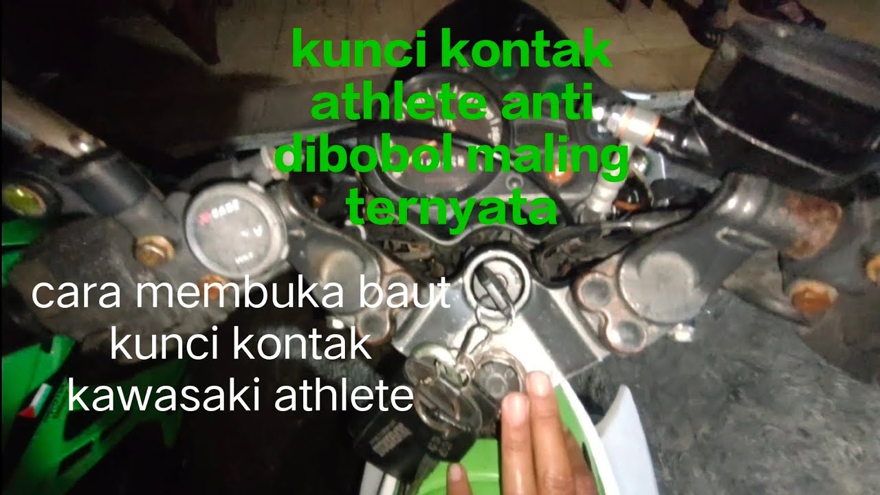 KAWASAKI ATHLETE service, cara membuka baut kunci kontak kawasaki athlete