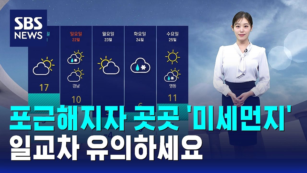 [날씨] 포근해지자 곳곳 미세 먼지…일교차 유의 / SBS
