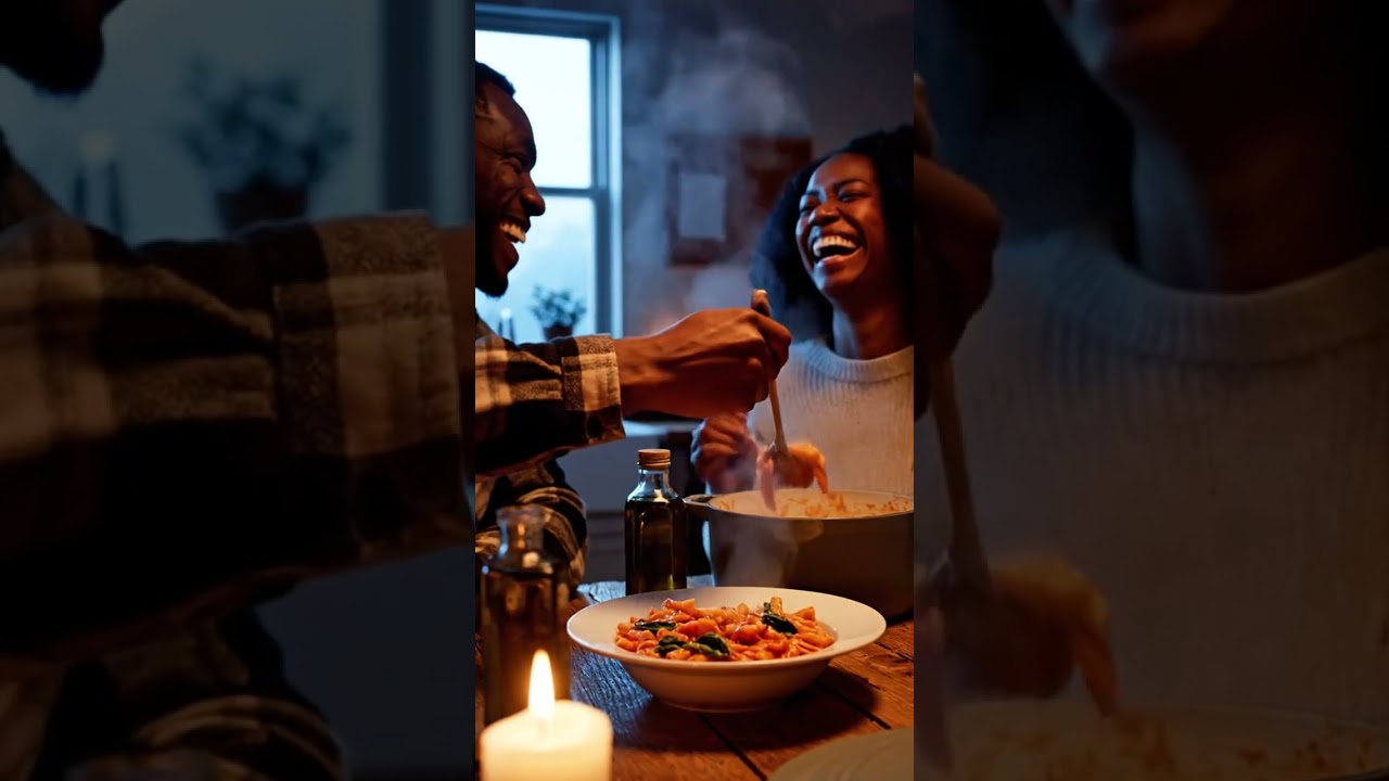 Unexpected Connection at Dinner – A Shared Laugh Over Pasta 