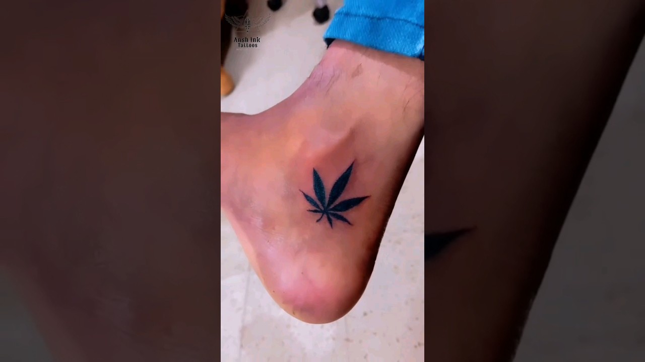 weed leaf tattoo idea for leg #tattooartist #tattoo #tattooideas #smalltattoos #tattoodesign