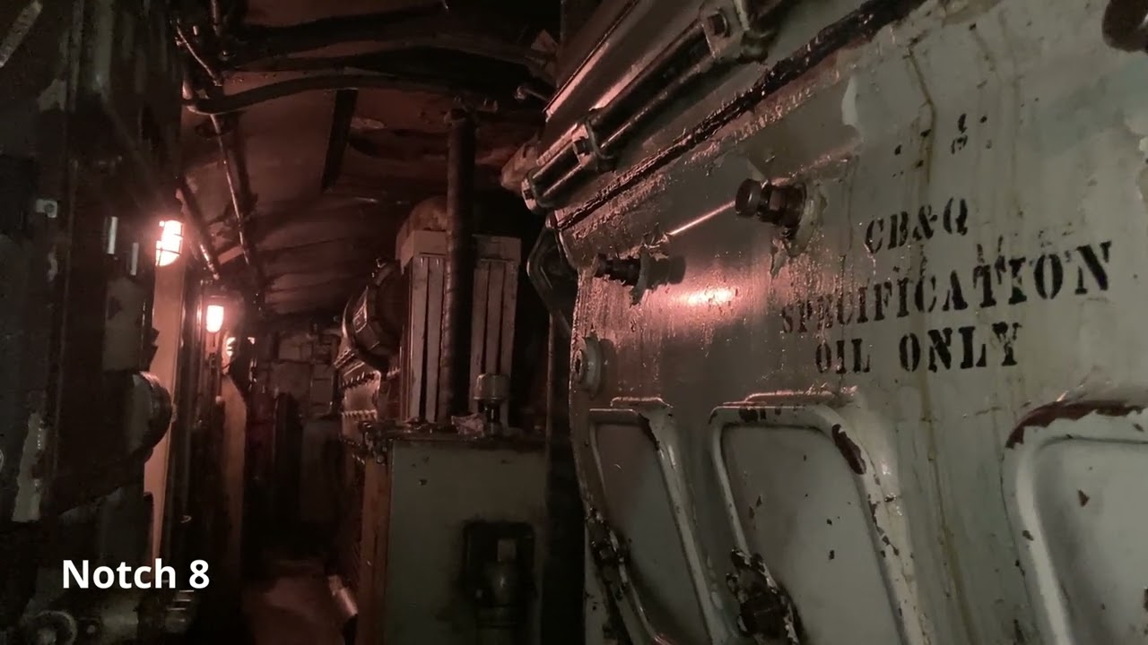 CB&Q 9911A Engine Room During Mainline Acceleration