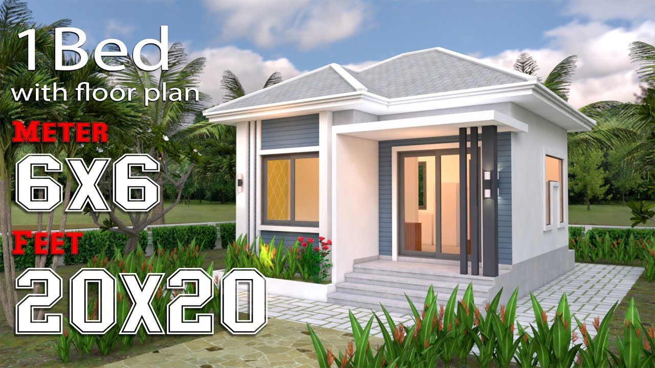 Small House Design 6x6 Meters  Hip Roof 20x20 Feet Full Plans