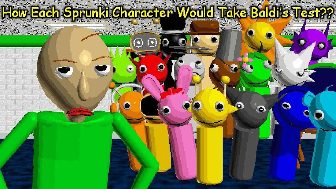 How Each Sprunki Character Would Take Baldi's Test?? | Sprunki Shorts #4