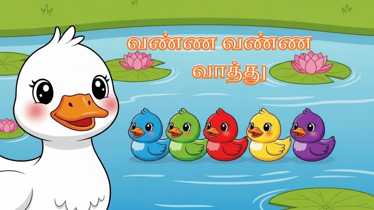 வண்ண வண்ண வாத்து | Colorful Ducks Rhyme For Kids | Chella Kutty's Tamil