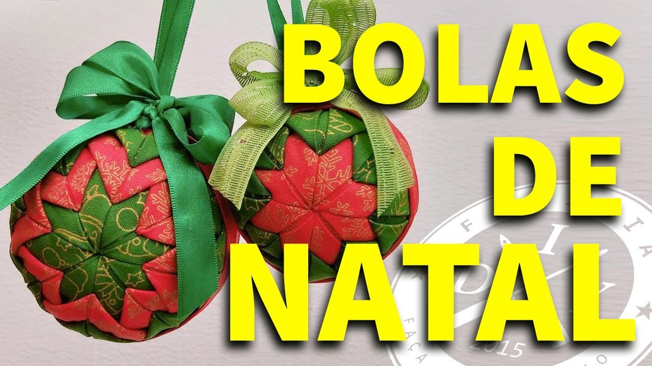 BOLAS DE NATAL DECORADAS COM RETALHO DE TECIDO - FRAMÍLIA DIY