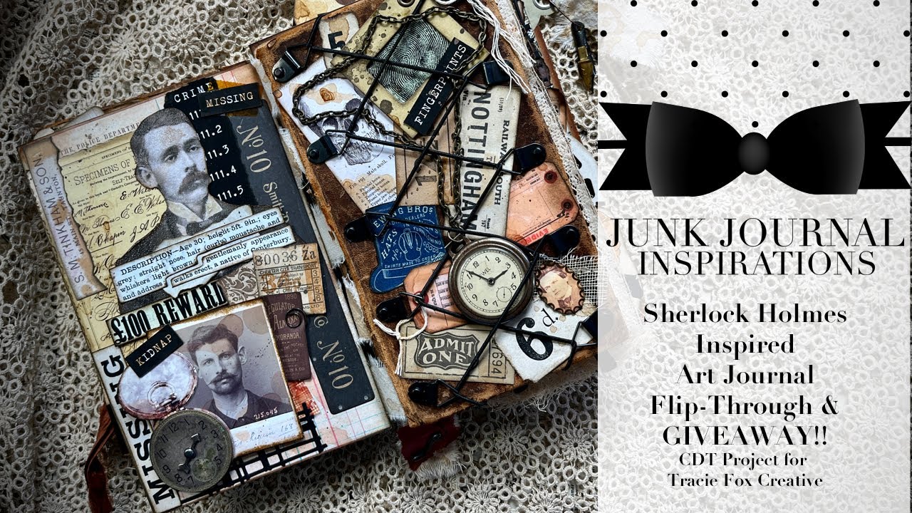 Sherlock Holmes Inspired Art Journal Flip Thru CDTP for Tracie Fox Creative Ad Feature