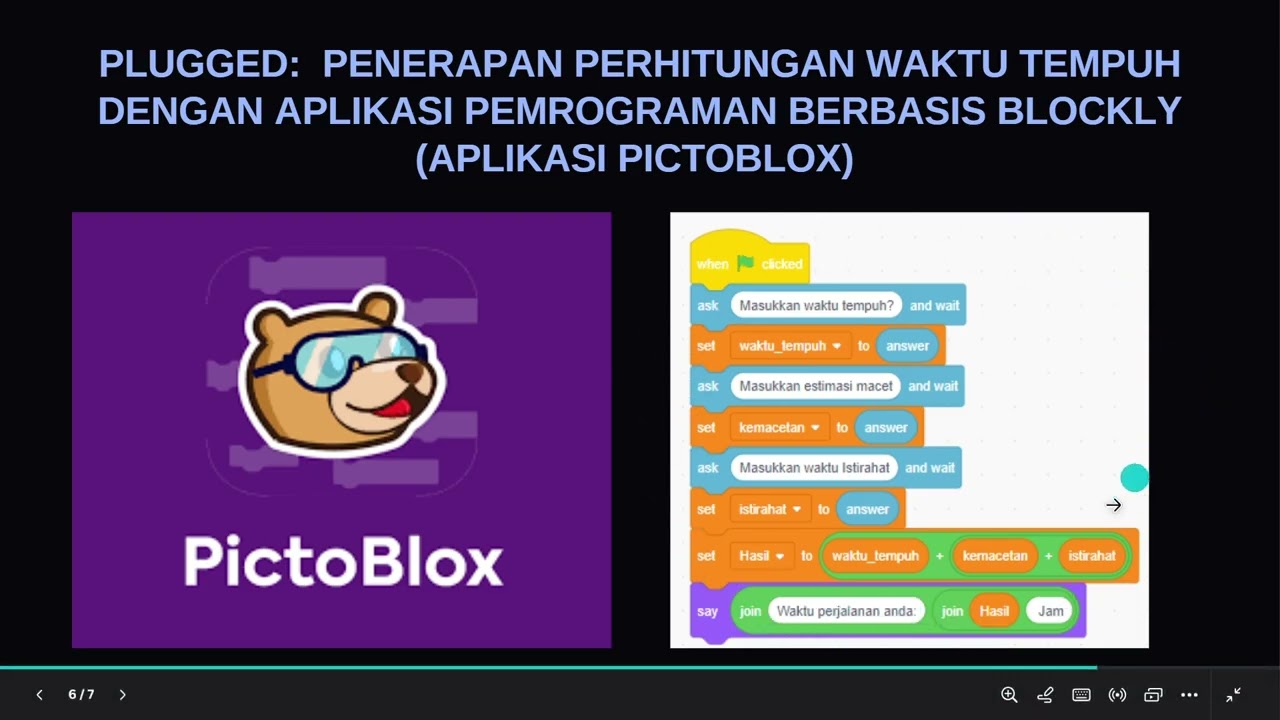Yuk Belajar Koding Apk Pictoblox untuk pemecahan masalah logistik menghitung waktu tempuh berkendara
