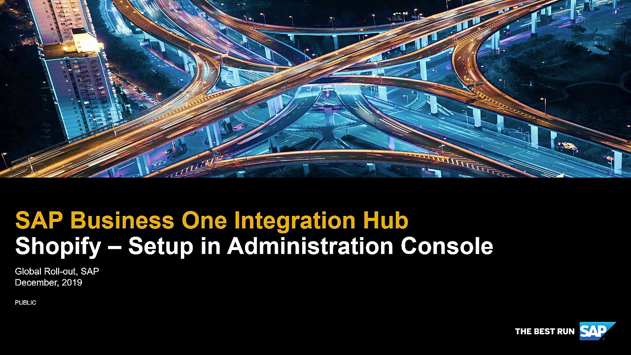 SAP Business One Integration Hub: Shopify Template Setup