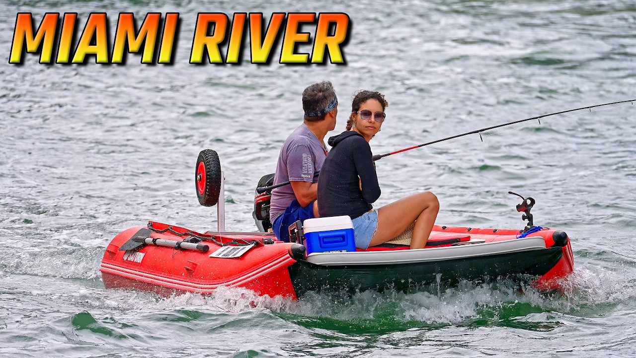 Miami River Miami Florida / Boats and Waterfront Views 4K