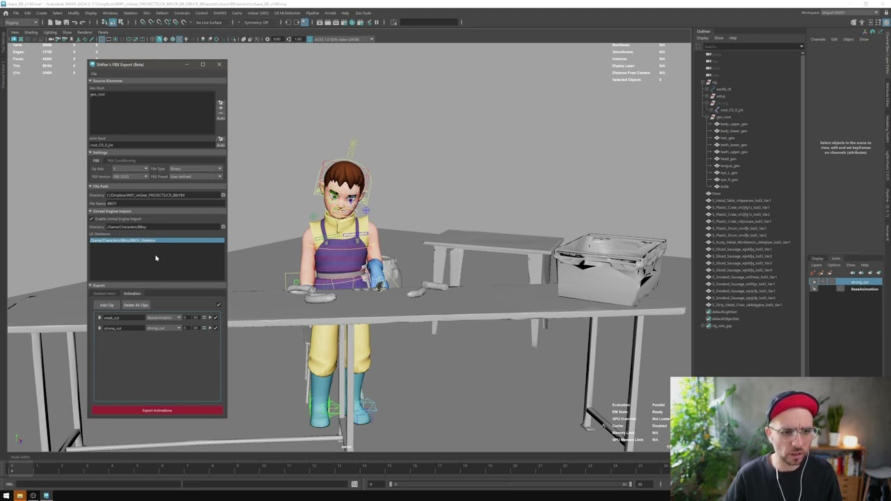07 mGear 4.2:  FBX Export animation