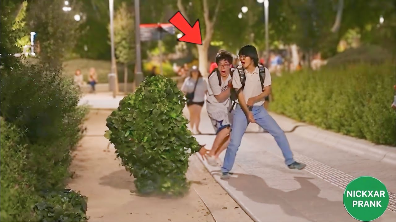 Bushman Prank Scares Everyone in the Park! | Funny Reactions