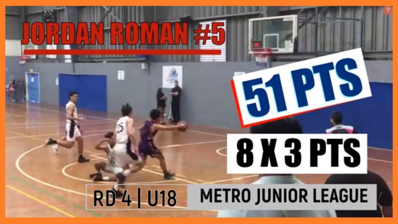 Basketball Game Highlights U18 RD4 [51 PTS - 8 x 3 PTS] | Vlog| Jordan Roman #5 |
