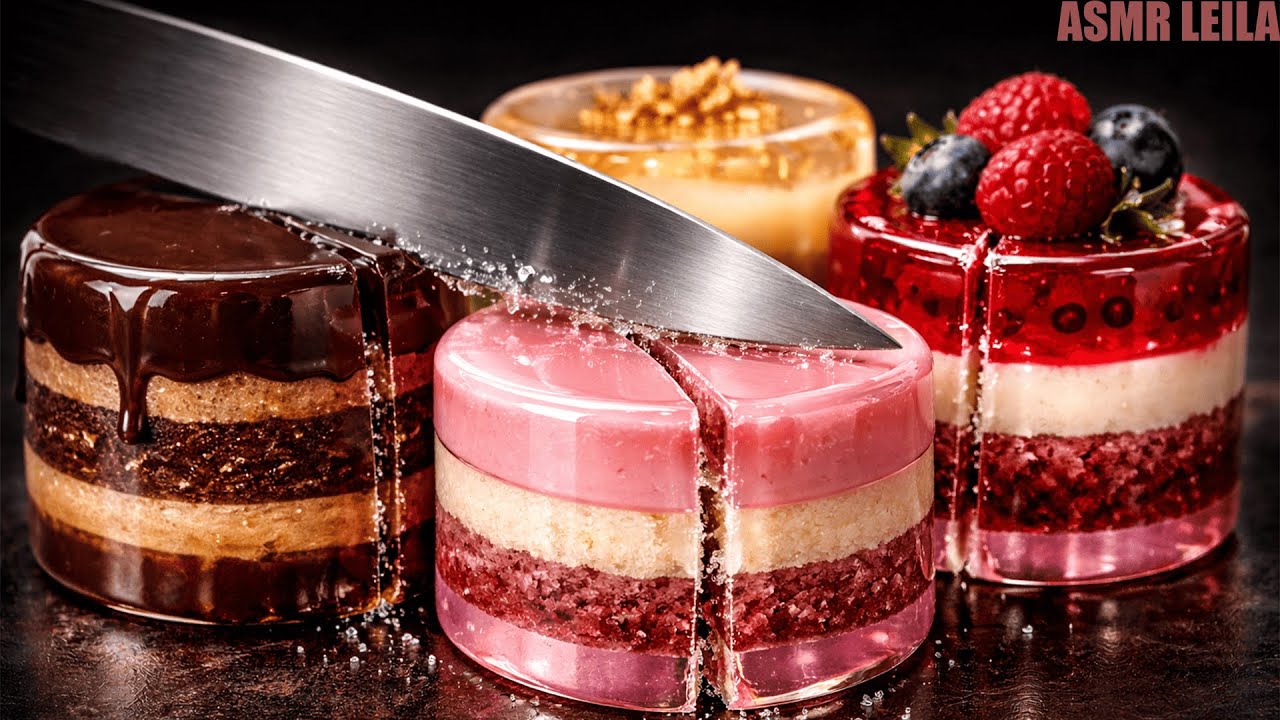 Glass Cake ASMR 🔪🍰 The perfect slice of glass cake | Ultra Satisfying