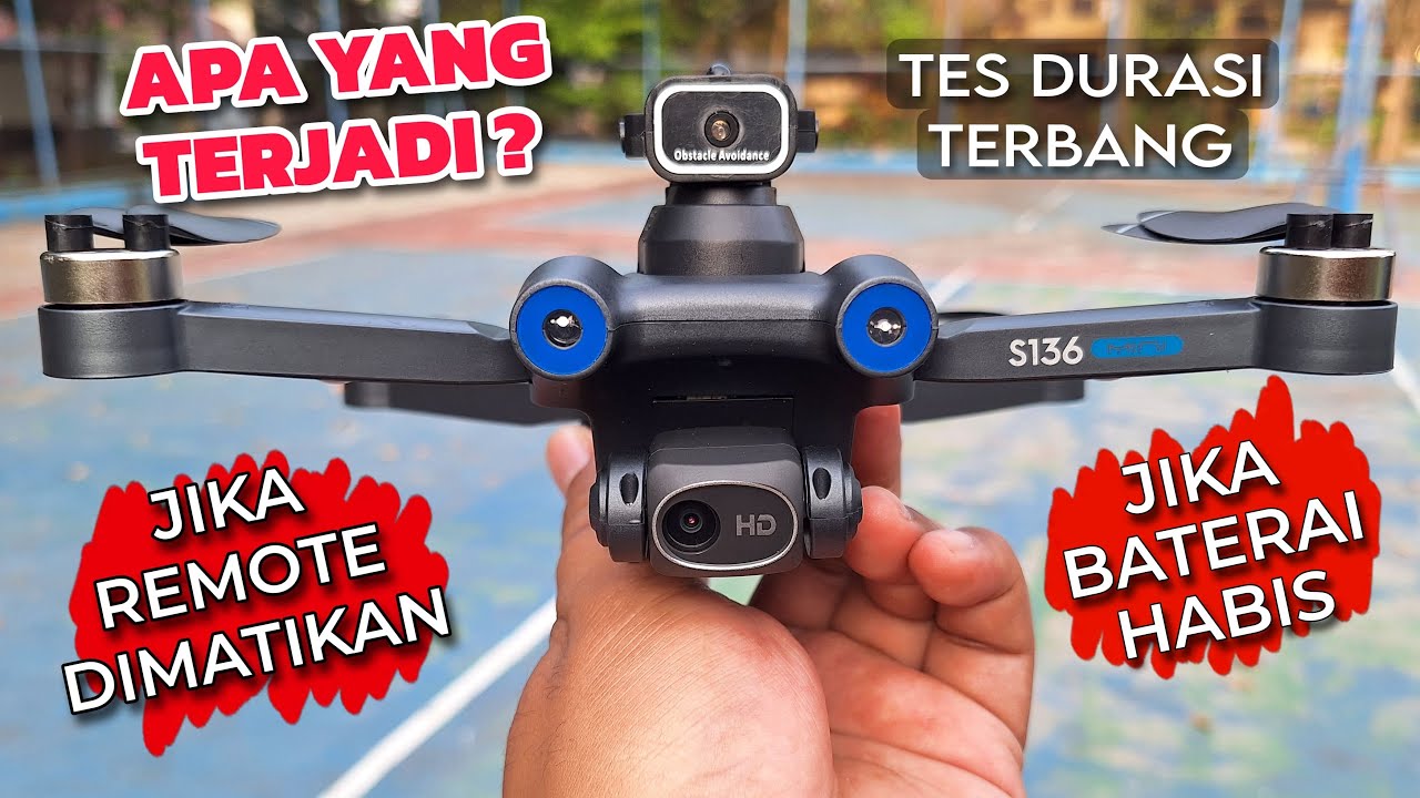 Drone S136 Gps | Tes jika baterai habis,remote dimatikan & tes durasi terbang
