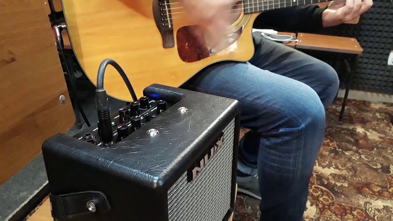 Nux Mighty 8BT quick sound test Acoustic & Electric guitar (camera sound)