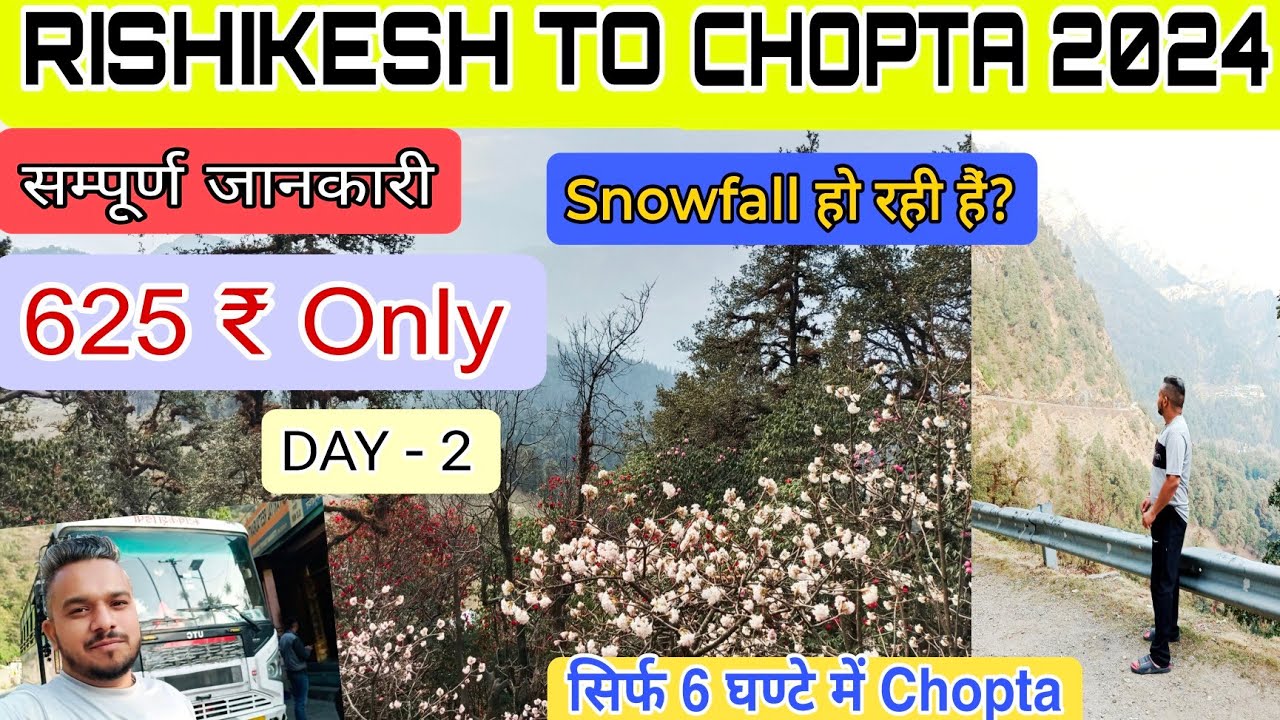 Rishikesh To Chopta By Road | सम्पूर्ण जानकारी 2024 | 625 ₹ Only | Snowfall हो रही हैं‌ ? | Day - 2