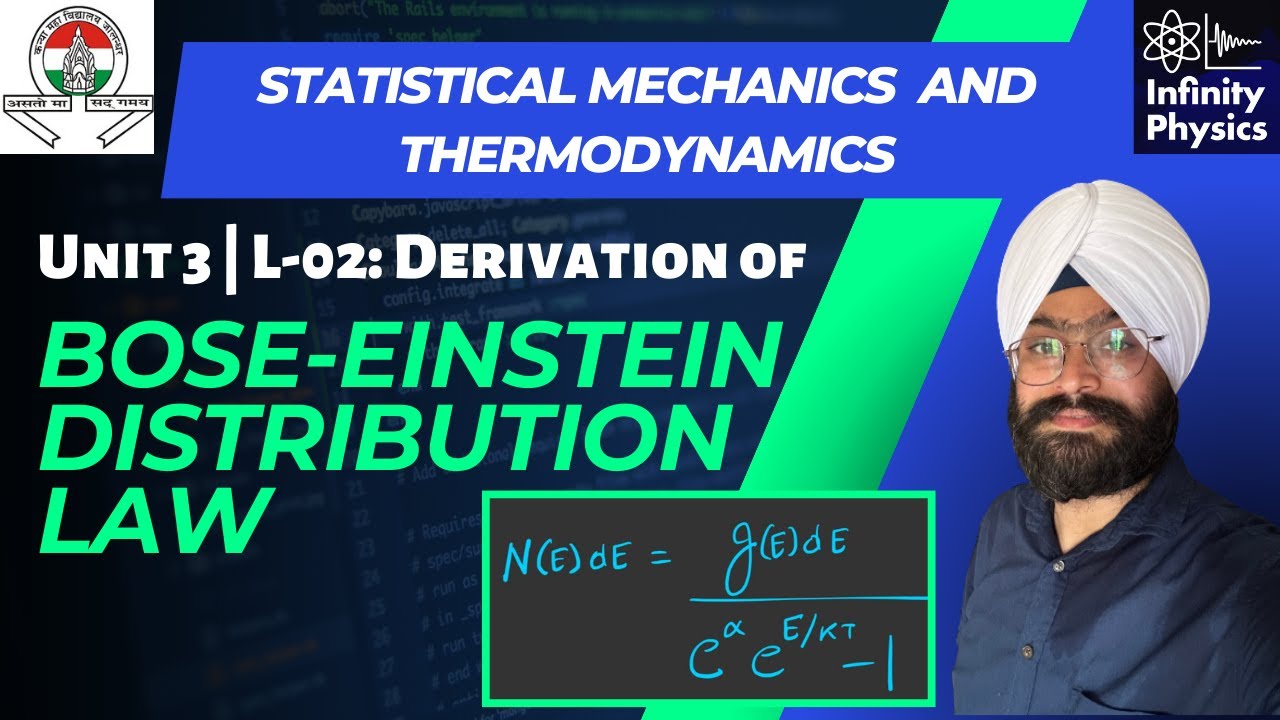 Unit 3 L 02 Bose-Einstein Distribution Law | Statistical Mechanics and Thermodynamics | BSc II
