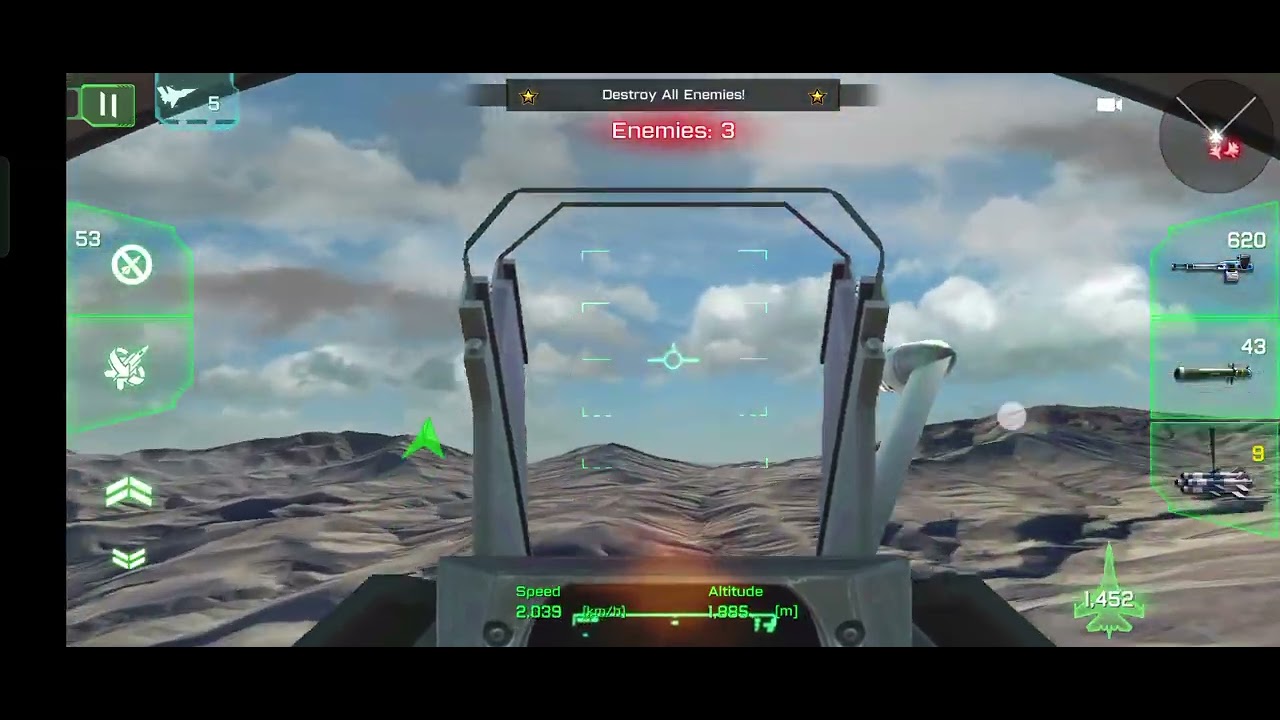 My jet riding and eliminating enemies on the spot 