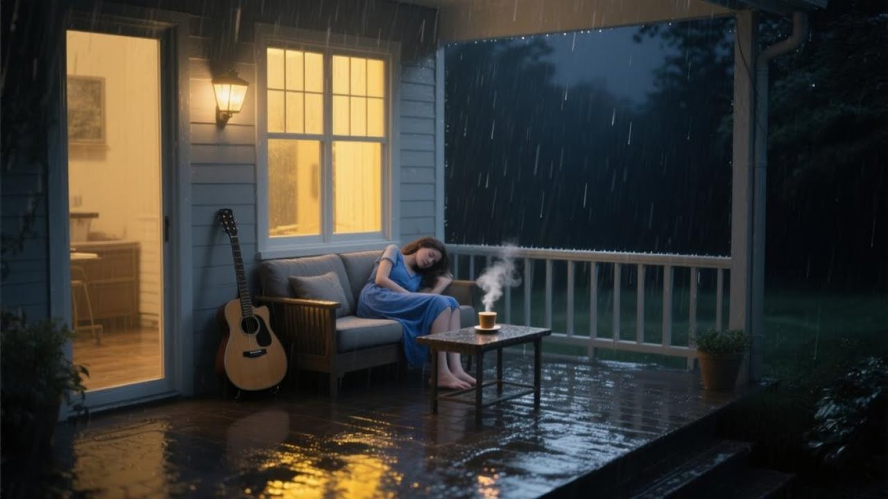 Night Routine Rain Sleep Stream for Bedtime Sleep with Piano Sounds