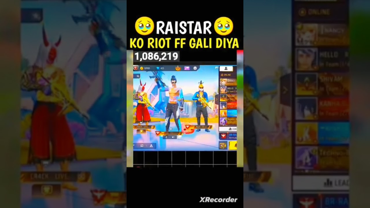 RIOT FF ABUSES RAISTAR 😱- paraSAMSUNG,A3,A5,A6,A7,J2,J5,J7,S5,S6,S7,S9A120,A30,#shorts