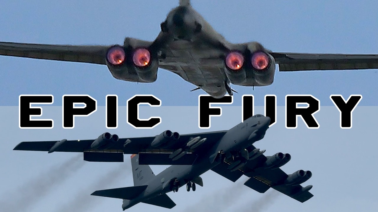 Epic Fury in Action: B-1 & B-52 Blast Off for Iran Strikes