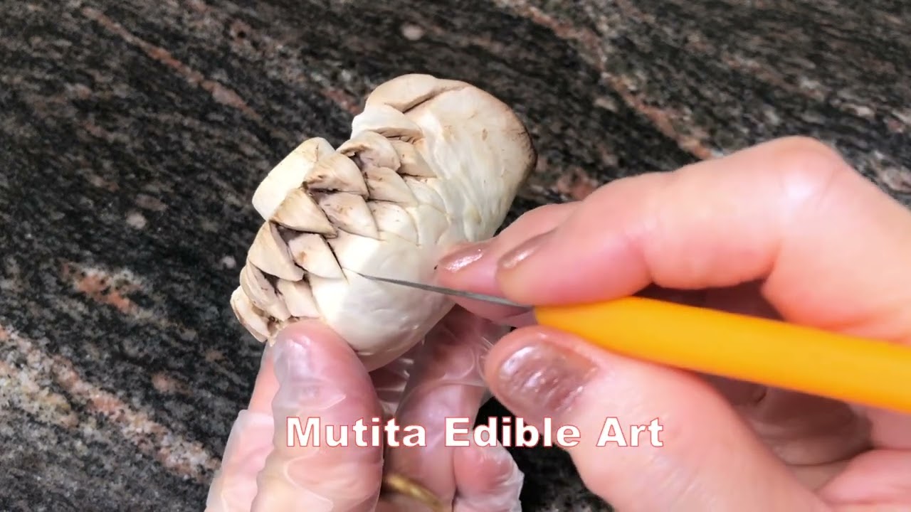 Mushroom Shell Design | Beginners Lesson 305 | Mutita Art Of Fruit & Vegetable Carving Videos