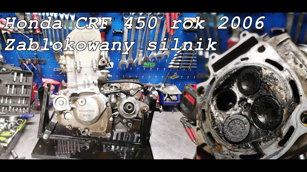 Honda CRF 450 zablokowany silnik, oględziny zwłok.