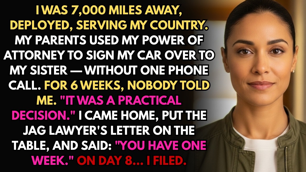 My Parents Signed Over My Car To My Sister While I Was Deployed—The Judge's Face Said Everything