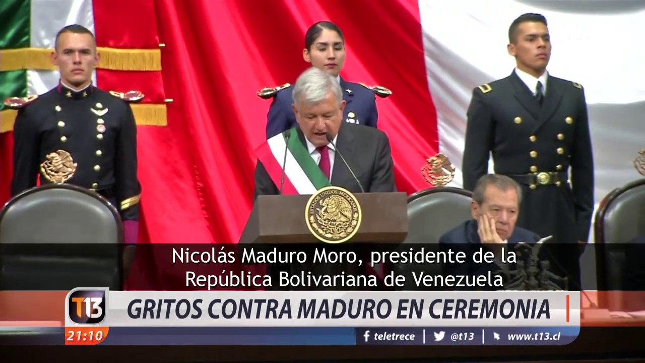 Gritos contra Nicolás Maduro en ceremonia de cambio de mando en México